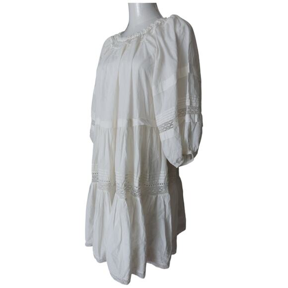 THE GREAT. The Short Nightingale Mini Dress In Cream Size 0 - Picture 7 of 14